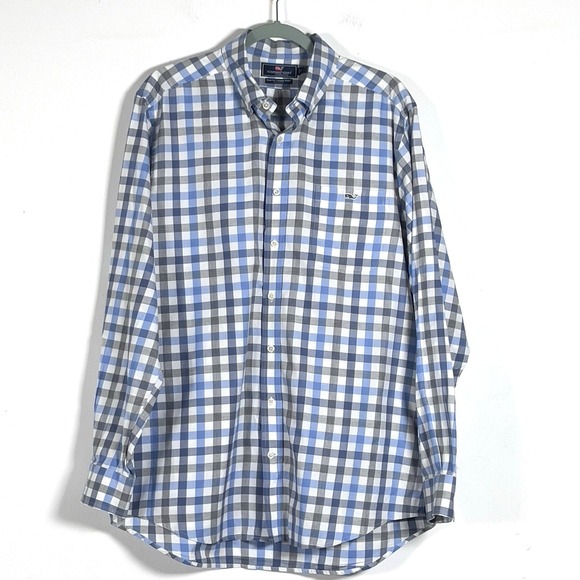 Vineyard Vines Other - Vineyard Vines Button Down Slim Fit Tucker Shirt Mens Sz L Plaid Long Sleeve